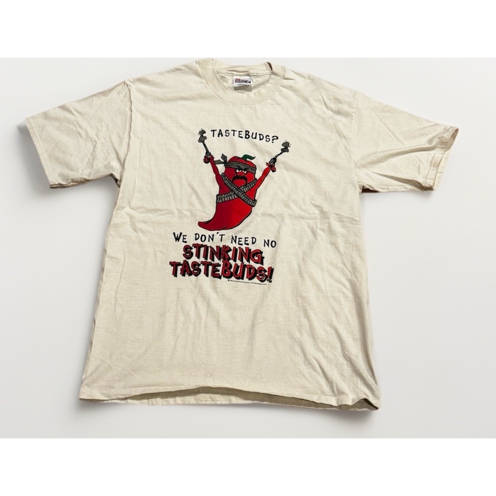 Vintage Red Hot Chili Pepper Tastebuds Shirt L Western Outlaw Cowboy RHCP 1995